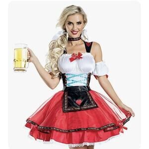 Women's Oktoberfest Hottie Bavarian Dirndl Halloween Cosplay Costume SIZE M NEW